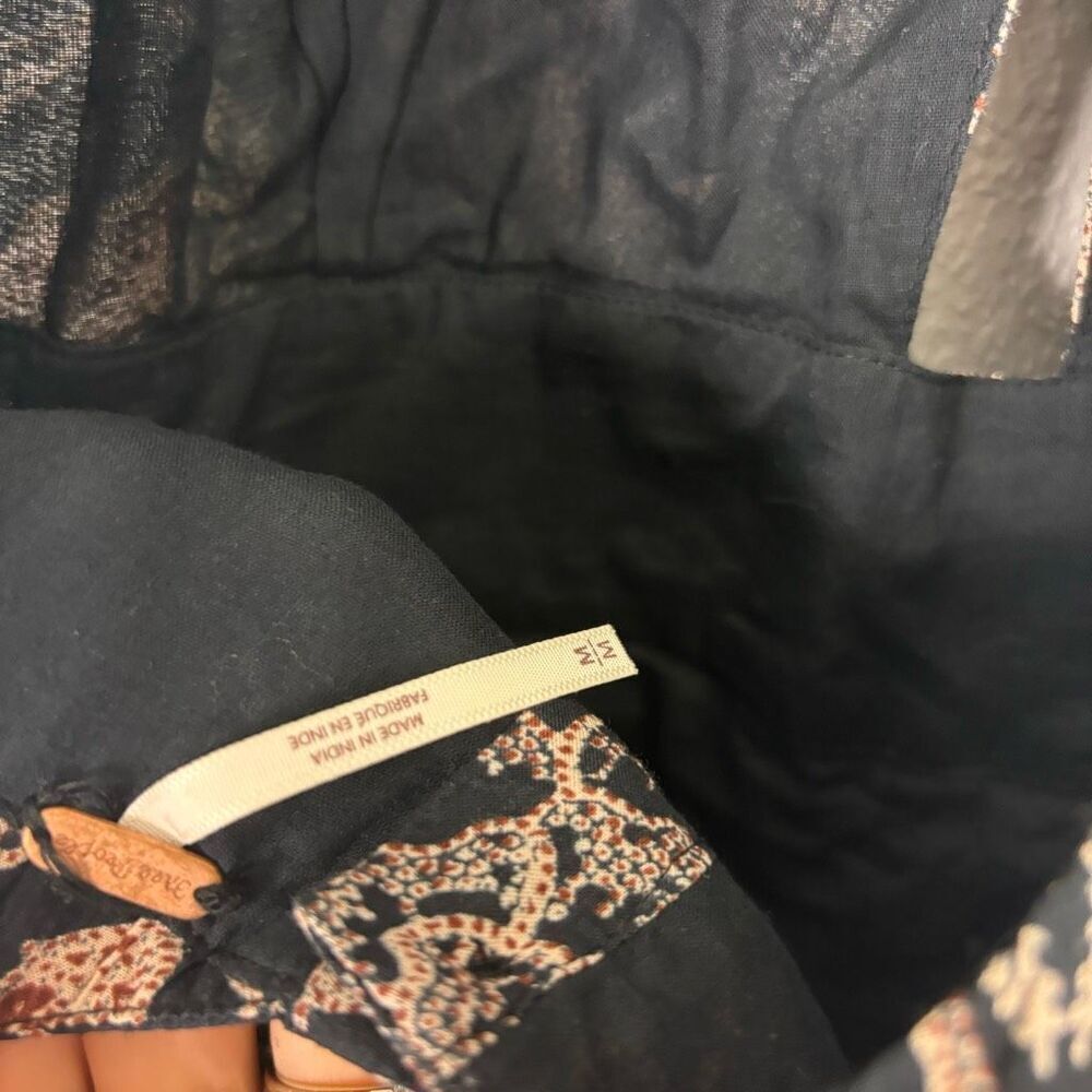 Free People Kissing Sunlight Halter Pants Jumpsuit Black w/ Brown Floral Medium - Picture 9 of 10